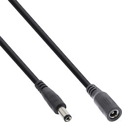 Inline Inline Dc Extension Cable Dc Male Female Plug 5.5x2.5 Mm Awg 18 Black 5 M