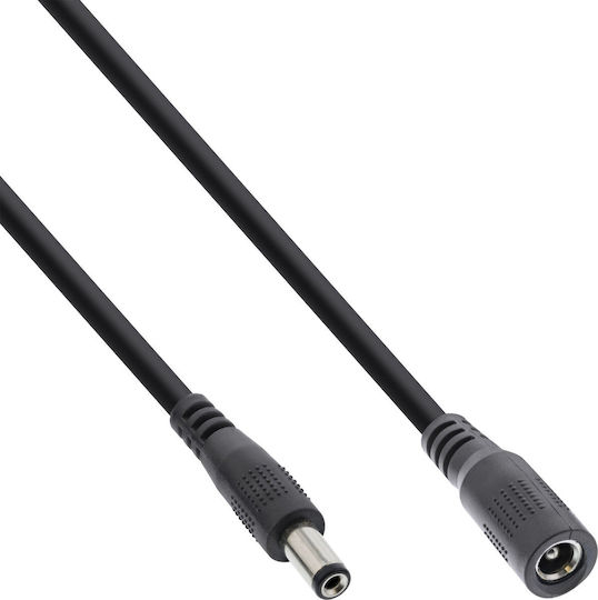 Inline Inline Dc Extension Cable Dc Male Female Plug 5.5x2.5 Mm Awg 18 Black 3 M