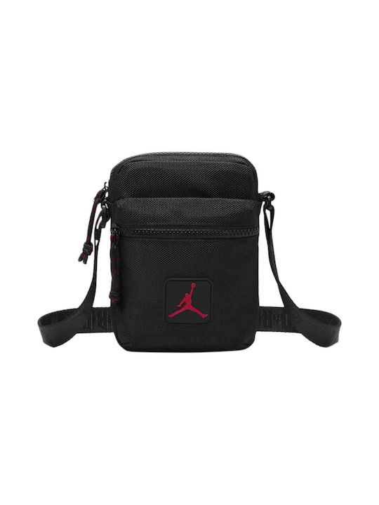 Jordan Fabric Shoulder / Crossbody Bag with Zipper & Adjustable Strap Black 13x3x18cm