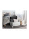 Leather Bench Stool with Storage Space White 72x42x40 cm