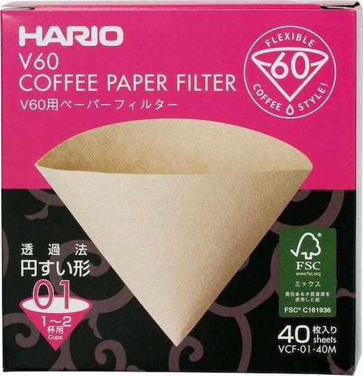 Hario 40 Φίλτρα Καφέ Χάρτινα