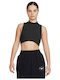 Sportswear Γυναικείο Αθλητικό Crop Top Αμάνικο Black