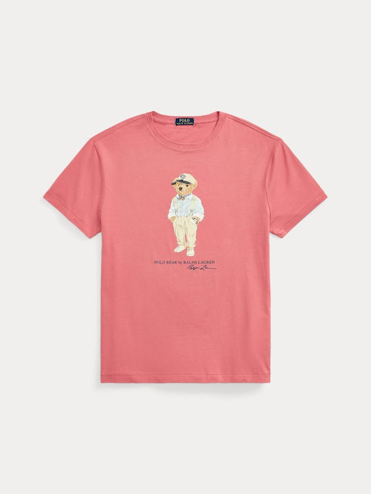 Ralph Lauren Ανδρικό T-shirt Κοντομάνικο Ροζ