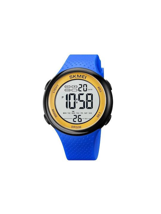 Skmei Digital Watch Chronograph Battery with Rubber Strap Blue