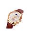 Skmei Watch Battery with Leather Strap Brown Gold