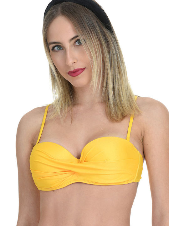 MiandMi Fără bretele Top bikini Yellow