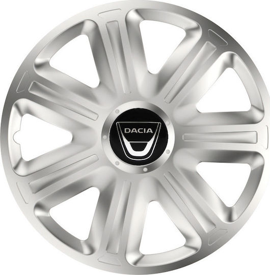 Versaco Car Hubcap Set with Dacia Emblem 15" 4pcs Silver