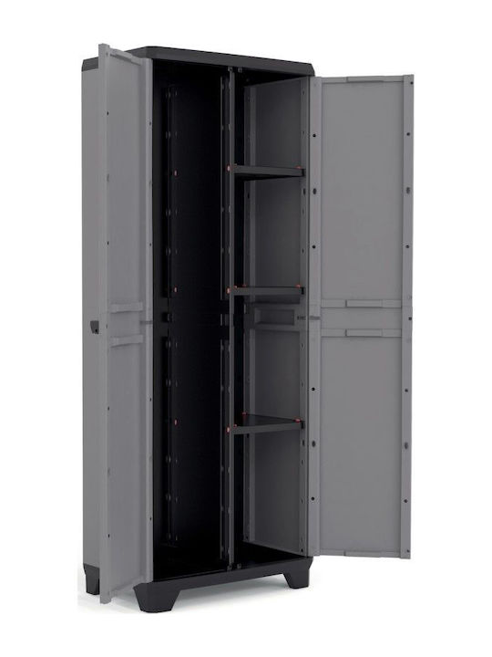 Dulap cu două uși Stilo Utility Plastic cu 3 Rafturi 39x68x173cm