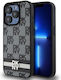 Dkny Pu Leder Karomuster Streifenhülle Iphone 15 Pro Schwarz