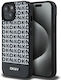 Dkny PU-Leder Hülle mit wiederholtem Muster und unterem Streifen für MagSafe iPhone 15 Schwarz