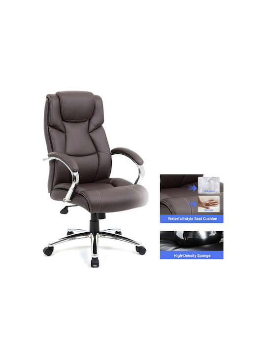 Executive Office Chair with Fixed Arms Brown Vevor