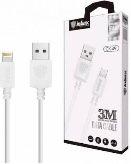 Inkax USB-A to Lightning Cable Λευκό 3m (41230)