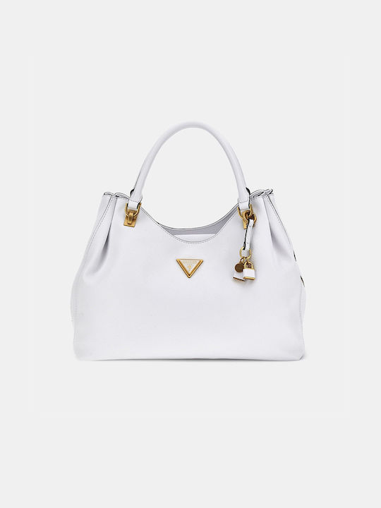 Guess Girlfriend Carryall Γυναικεία Τσάντα Ώμου Λευκή