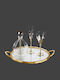 La Vista Wedding Carafe Set with Wine Glass Crystal Metallic 2 Pieces