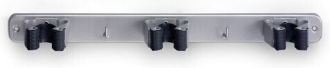Inofix 3034 3-Position Broom Holder Hook 32x370x46mm Ø20-26 Silver 193-3034-7