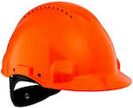 3M Uvicator XH001675186 Construction Site Helmet Orange G3000NUV-OR