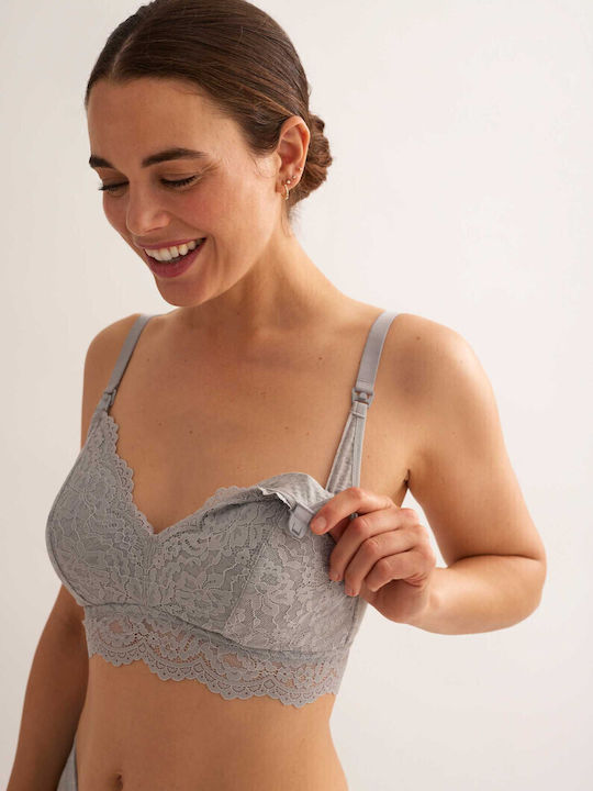 Promise Maternity & Nursing Sports Bra with Clips Grey