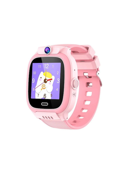 Kinder Smartwatch mit GPS und Kautschuk/Plastik Armband Pink