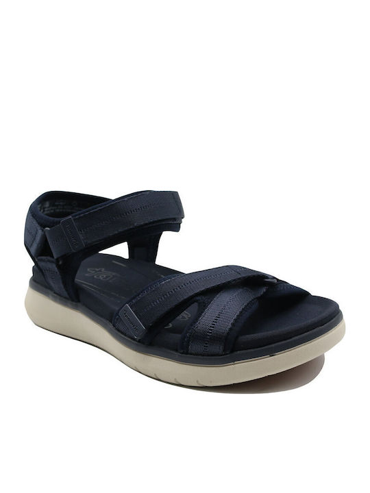 Women's Flat Sandals with Strap in Navy Blue Color