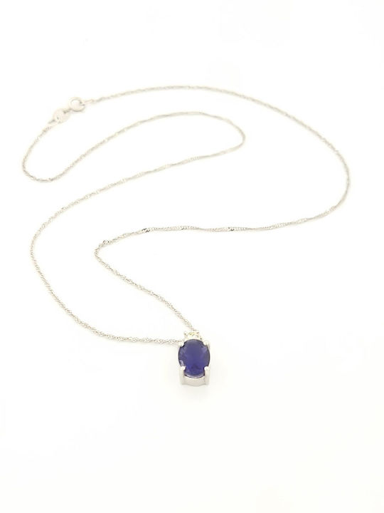 Metrongold Necklace from White gold 18k with Diamond