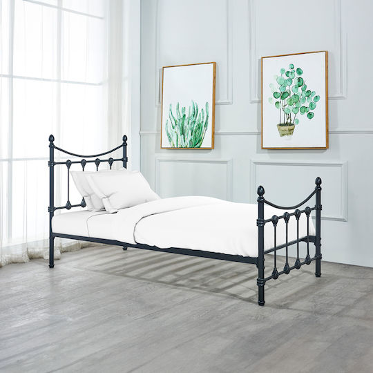 Beowulf Single Bed for Mattress 90x190cm Black Beowulf Single Bed for Mattress 90x190cm Black