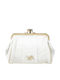 Small Leather Women's Wallet Coins Ecru