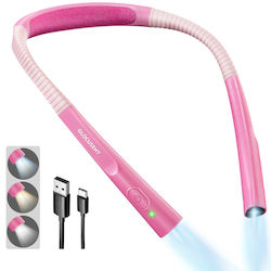Reading Lamp Neck Flexible Lightweight Glocusent Usb Charging Multifunctional Led Reading Knitting Repairs Auto Shut-off 3 Color Temperatures 3 Brightness Levels