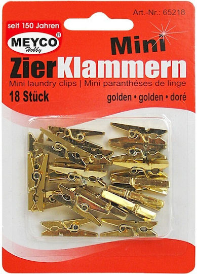 Plastic Gold Mini Set of 18 Craft Beads