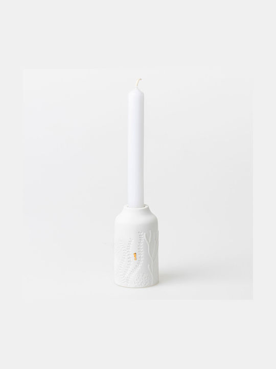 Raeder Candle Holder suitable for Tealights Porcelain in White Color 5.5x5.5x10cm 1pcs