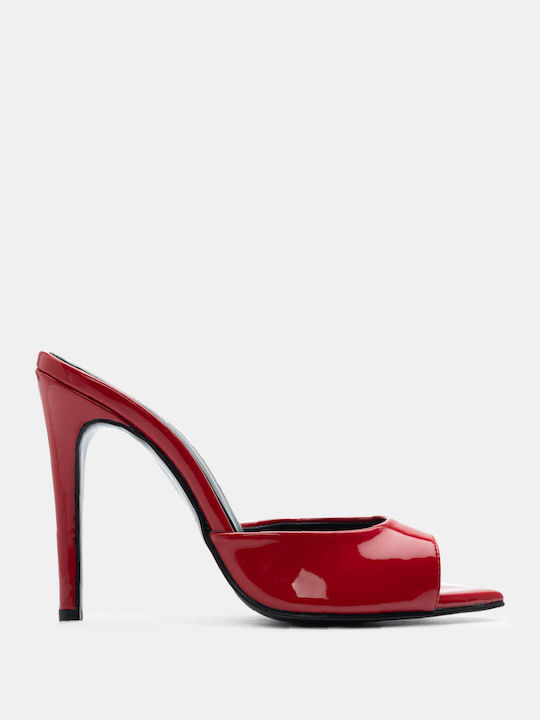 Luigi Heel Mules Red