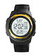 Digital Men's Watch 45mm Battery with Rubber Strap Gold White