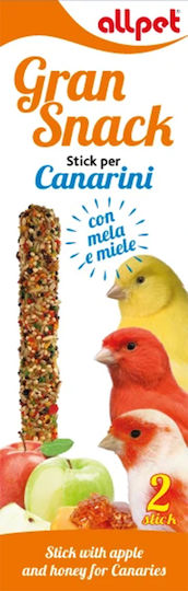 All Pet Gran Snack Στικ Καναρινιών Μέλι Μήλα 2τμχ 60gr