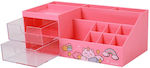 Plastic Organizator de birou în culoarea Roz 12x9x24cm.