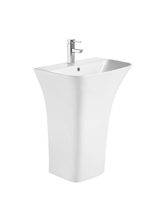 Vinci Slim Επικαθήμενος Νιπτήρας Πορσελάνης 65x45cm Λευκός