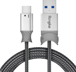 Ringke USB 2.0 Kabel USB-C männlich - USB-A Gray 0.2m