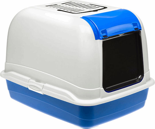 Ferplast Cat Toilet Closed with Filter Blue L65.5 x W50 x H50cm
