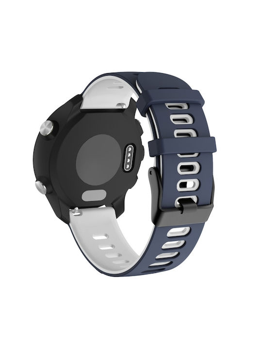 20mm Huawei Watch Gt2e 42mm/samsung Galaxy Watch Active 2 Ζώνη Ρολογιών Σιλικόνης Σκούρο Μπλε + Λευκό