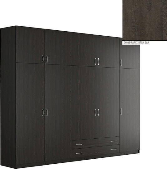 Пет врати Гардероб с Платформа Dark Oak 252x60x233см