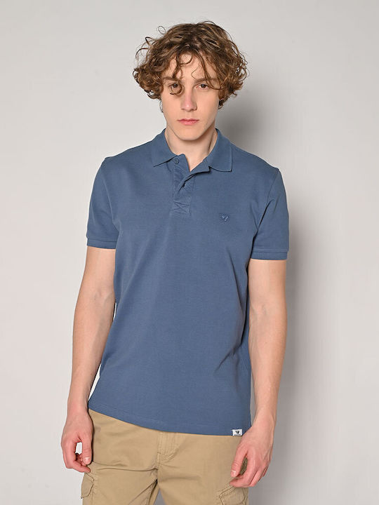 Brokers Jeans Polo Μπλούζα Κοντομάνικη Μπλε