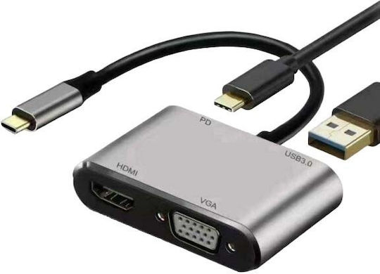 4в1 HDMI VGA USB3.0 PD конвертор