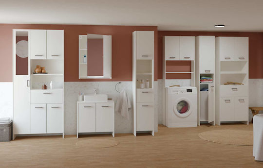 Polihome Coral 162766529 Στήλη Μπάνιου Τοίχου 82x33x186cm Λευκή