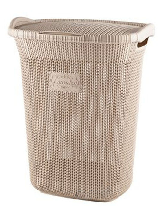 Violet Design Laundry Basket Plastic 48x36x59cm Beige