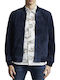 Bellfield Herren Jacke Leder Marineblau