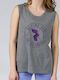 Glory And Heritage Damen Sport Bluse Ärmellos Grey Melange