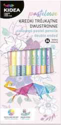 Double-sided Colored Pencils 12 Pcs 24 Colors Triangular Pastel Kidea Double-sided Colored Pencils 12 Pcs 24 Colors Triangular Pastel Kidea