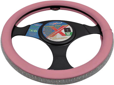 Maxeed Car Steering Wheel Cover with Diameter 37cm Synthetic Pink with Pink Seam