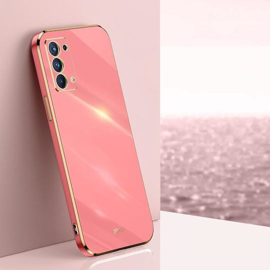 Oppo Reno5 4g Xinli Gerade 6d Vergoldeter Rand Tpu Stoßfeste Hülle Weißdornrot