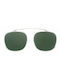Men's Sunglasses with White Metal Frame and Green Lens