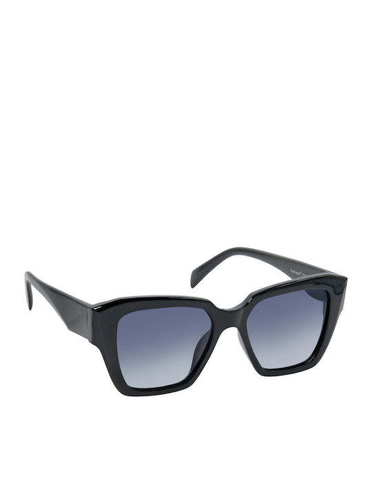 Eyelead Women's Sunglasses with Black Plastic Frame and Blue Gradient Polarized Lens