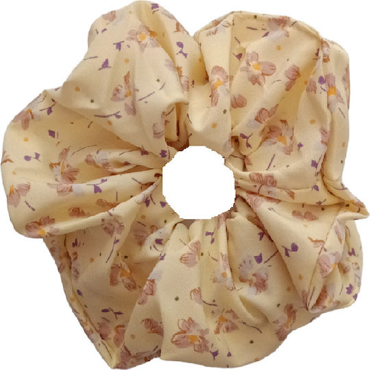 Scrunchies - Elastic de păr Xlarge cu flori galbene